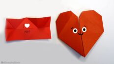 Origami, tutorial busta da lettera a cuore - envelope with heart 